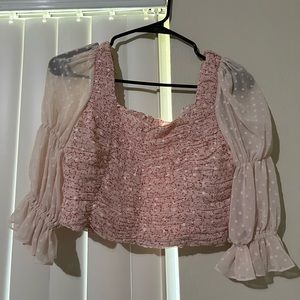 J.ING Pink Floral Crop Top NWOT